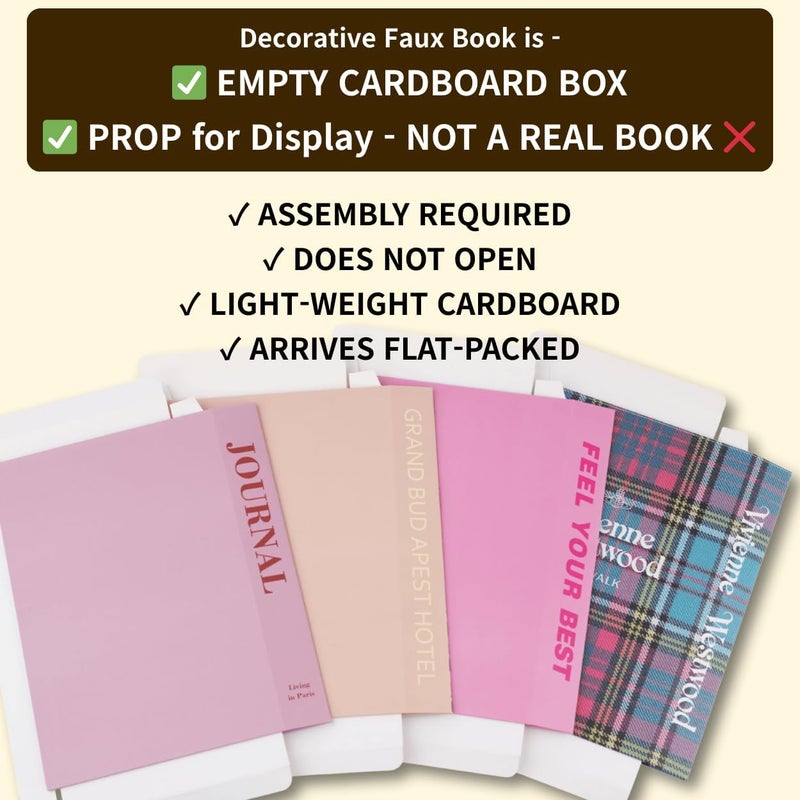 PROBENEX Velvet Medium | 4 PCS Faux Decorative Books for Home Decor | Not Real Books (Cardboard Boxes) | Coffee Table, Shelf Styling & Modern Aesthetic Accent Pieces for Living Room, Office - Image 3